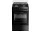 Defy 60cm Black Thermofan + FlameMaster 4 Burner Gas/Electric Freestanding Oven - DGS606