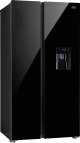 Defy 496L Black Glass Side-By-Side Fridge - DFF456