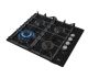 Univa Black 4 Burner Glass Gas Hob - UGH640G