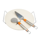 Alva Pizza Stone 30cm With Lifter & Cutter - BA71